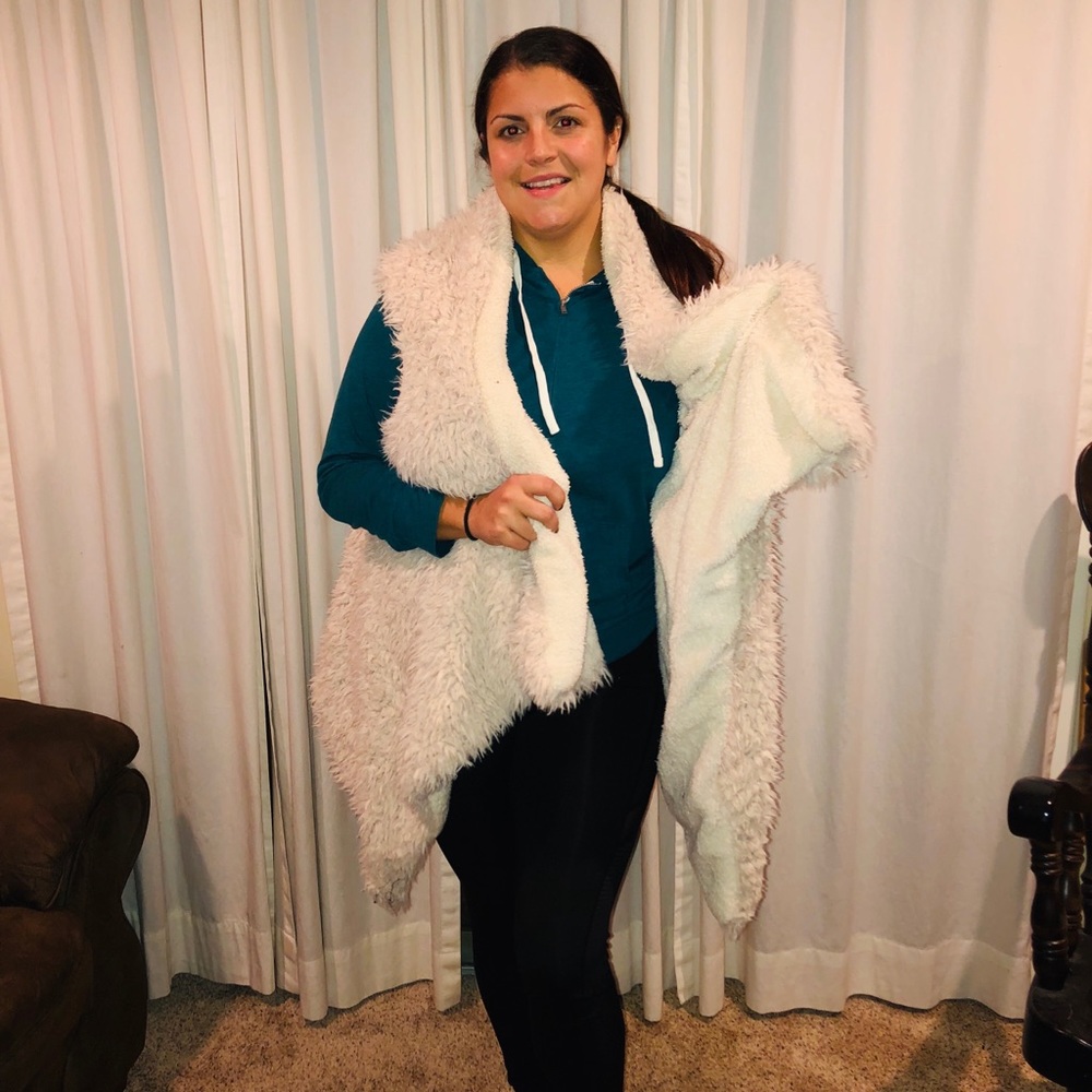 Super soft cozy wrap-vest